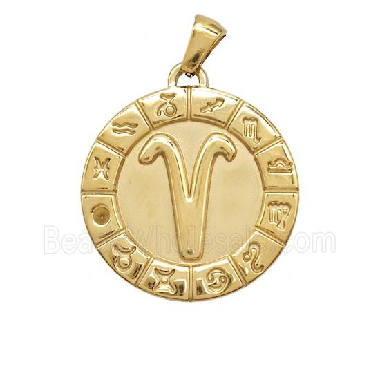 Stainless Steel Pendant, Gold Plated