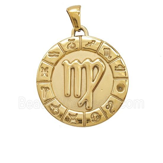 Stainless Steel Pendant, Gold Plated