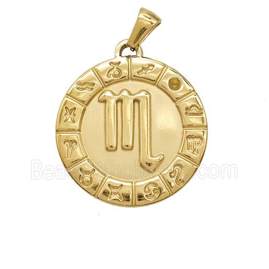 Stainless Steel Pendant, Gold Plated
