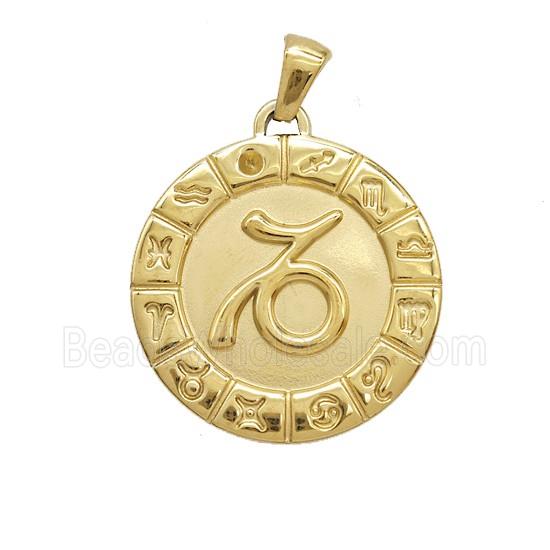 Stainless Steel Pendant, Gold Plated