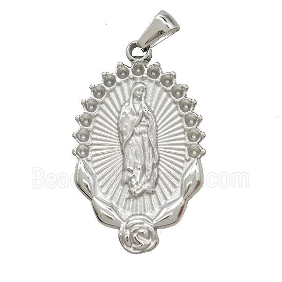 Stainless Steel Pendant, Platinum Plated