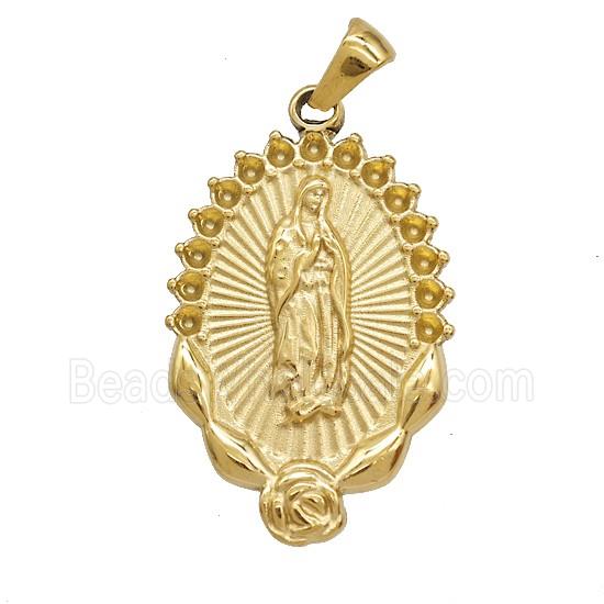 Stainless Steel Pendant, Gold Plated