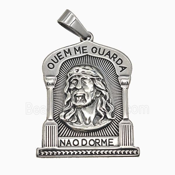 Stainless Steel Pendant, Platinum Plated