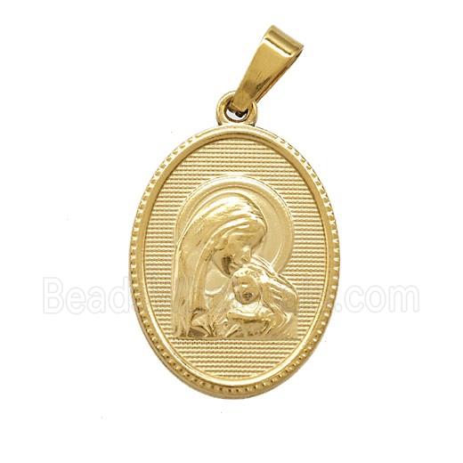 Stainless Steel Pendant, Gold Plated