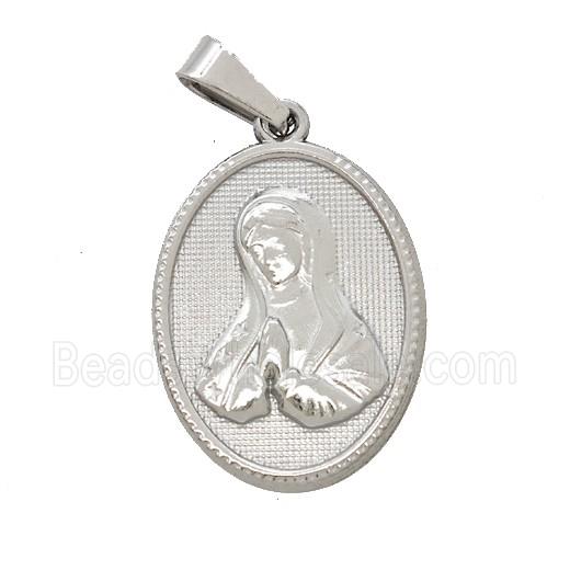 Stainless Steel Pendant, Platinum Plated