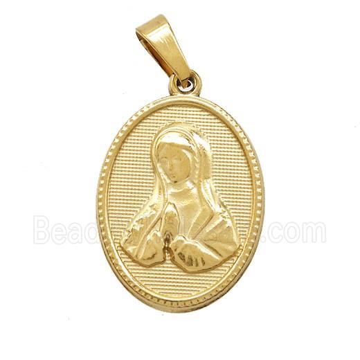 Stainless Steel Pendant, Gold Plated