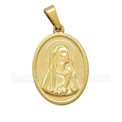 Stainless Steel Pendant, Gold Plated