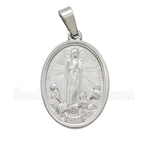 Stainless Steel Pendant, Platinum Plated