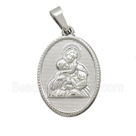Stainless Steel Pendant, Platinum Plated