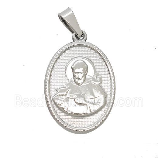 Stainless Steel Pendant, Platinum Plated