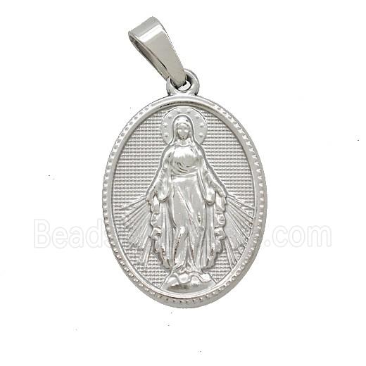Stainless Steel Pendant, Platinum Plated