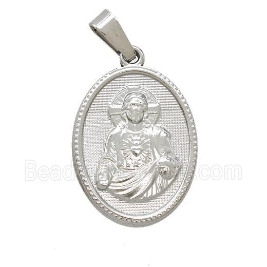 Stainless Steel Pendant, Platinum Plated