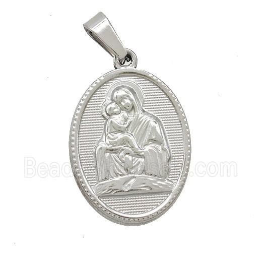Stainless Steel Pendant, Platinum Plated