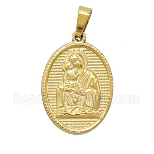 Stainless Steel Pendant, Gold Plated