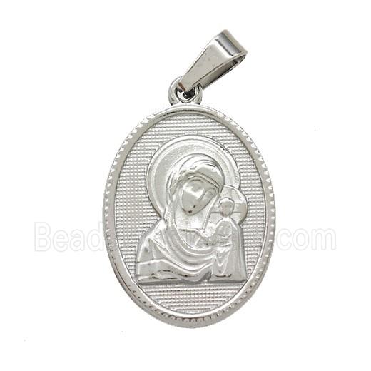 Stainless Steel Pendant, Platinum Plated