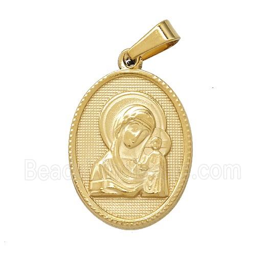 Stainless Steel Pendant, Gold Plated
