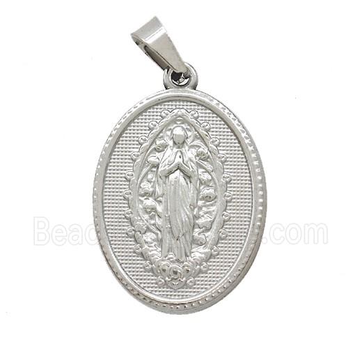 Stainless Steel Pendant, Platinum Plated