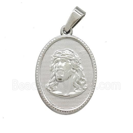 Stainless Steel Pendant, Platinum Plated
