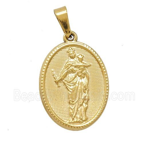 Stainless Steel Pendant, Gold Plated