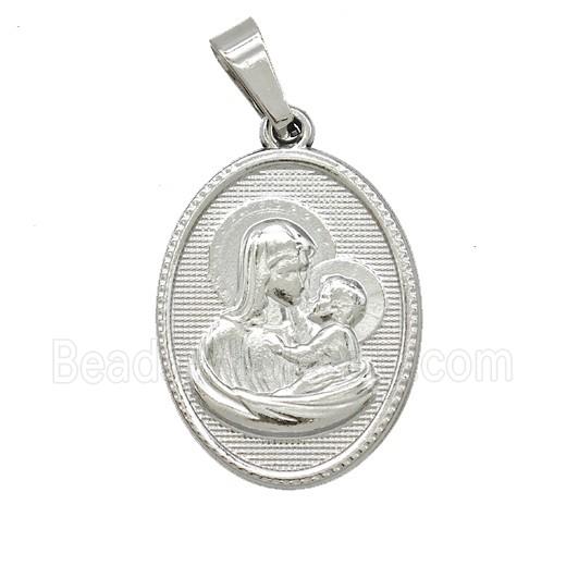 Stainless Steel Pendant, Platinum Plated