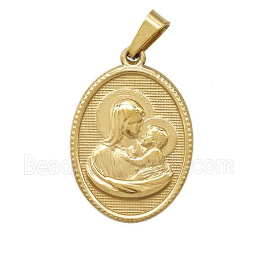 Stainless Steel Pendant, Gold Plated