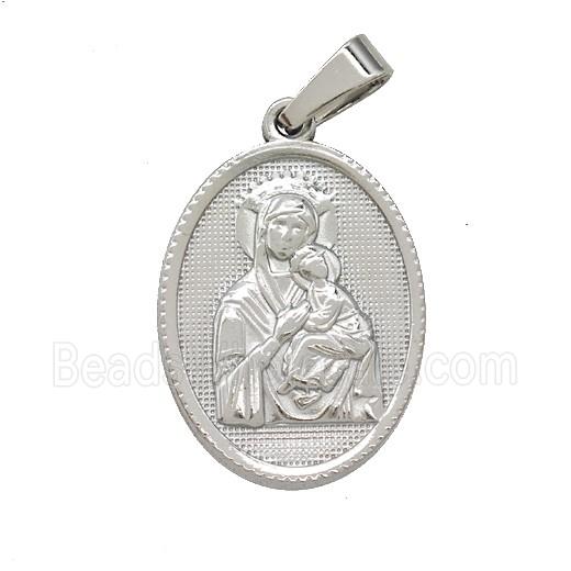 Stainless Steel Pendant, Platinum Plated