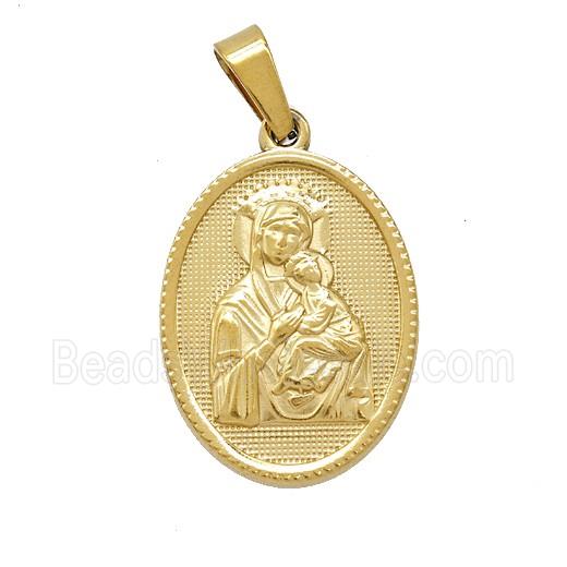 Stainless Steel Pendant, Gold Plated