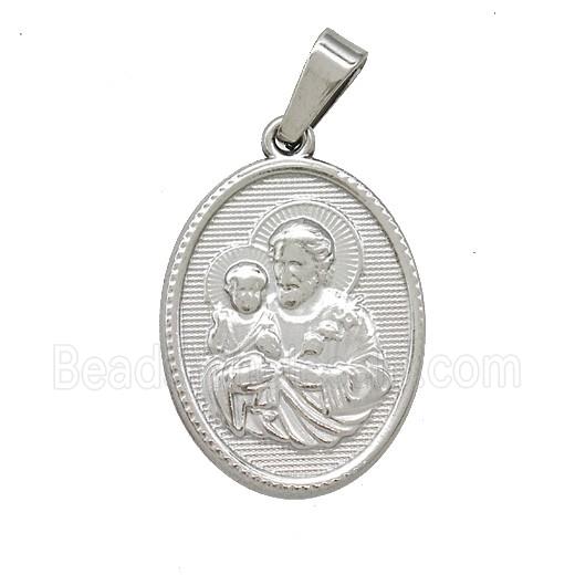Stainless Steel Pendant, Platinum Plated