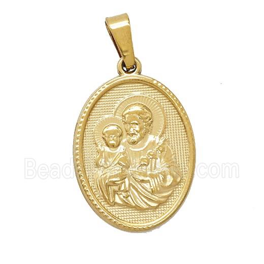 Stainless Steel Pendant, Gold Plated