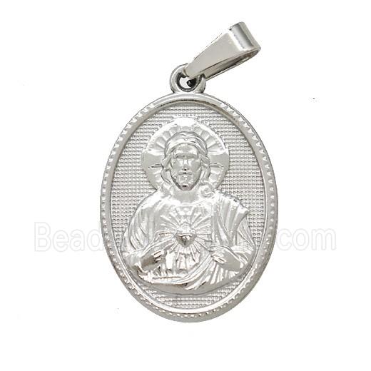 Stainless Steel Pendant, Platinum Plated