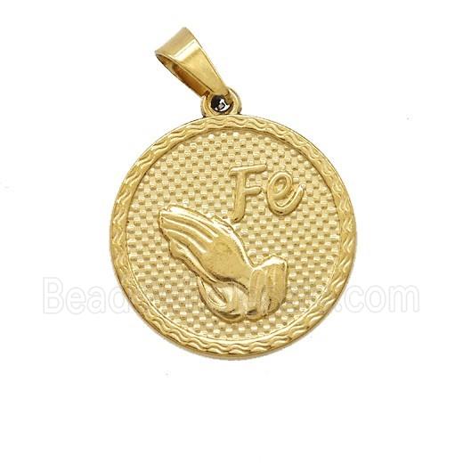 Stainless Steel Pendant, Gold Plated
