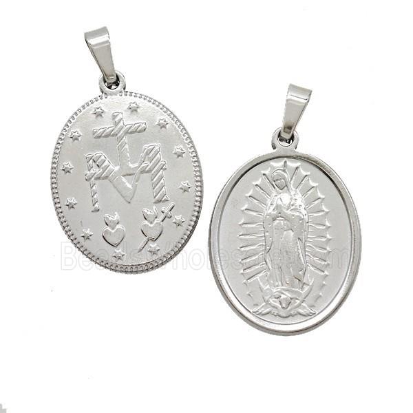 Stainless Steel Pendant, Platinum Plated