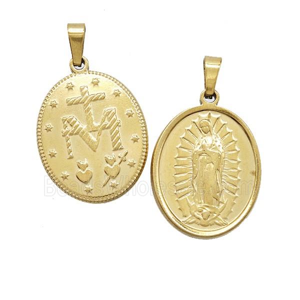 Stainless Steel Pendant, Gold Plated
