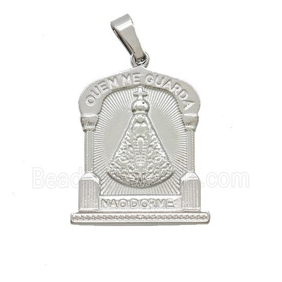 Stainless Steel Pendant, Platinum Plated