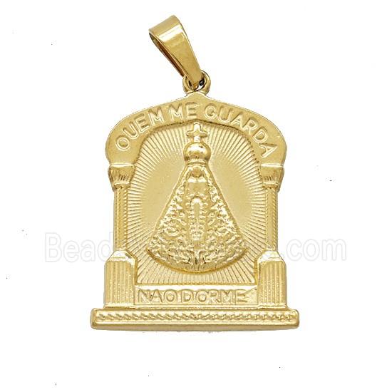 Stainless Steel Pendant, Gold Plated