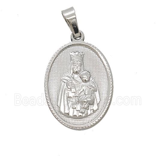 Stainless Steel Pendant, Platinum Plated