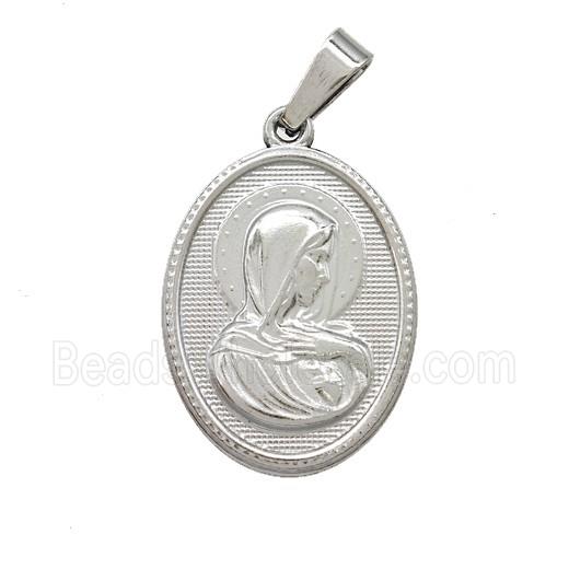 Stainless Steel Pendant, Platinum Plated
