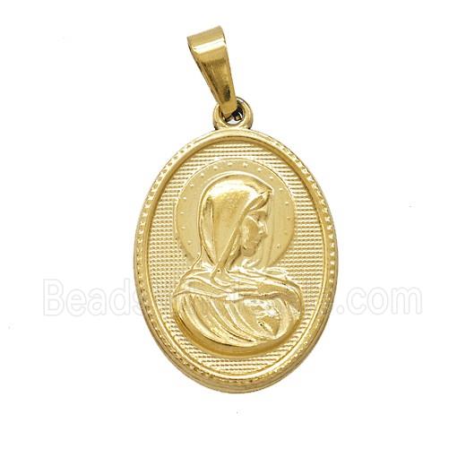 Stainless Steel Pendant, Gold Plated