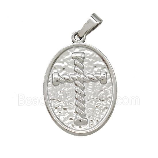 Stainless Steel Pendant, Platinum Plated