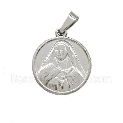 Stainless Steel Pendant, Platinum Plated