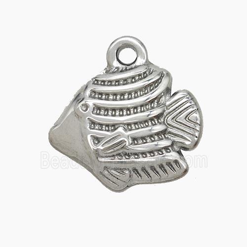 Stainless Steel Pendant, platinum plated