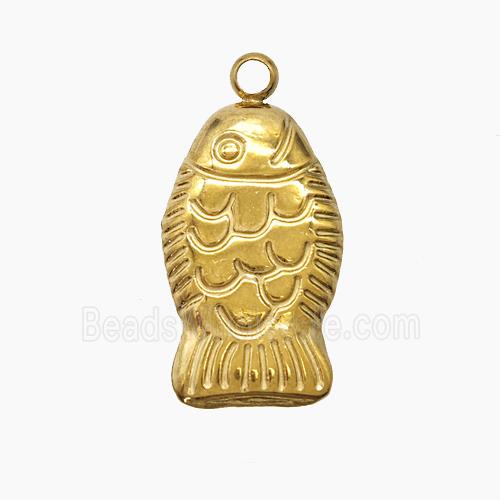 Stainless Steel Fish Pendant Gold Plated