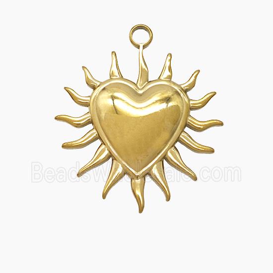 Stainless Steel Heart Pendant Gold Plated