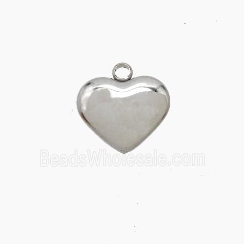 Raw Stainless Steel Heart Pendant