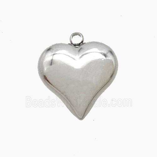 Raw Stainless Steel Heart Pendant