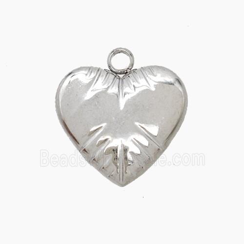 Raw Stainless Steel Heart Pendant