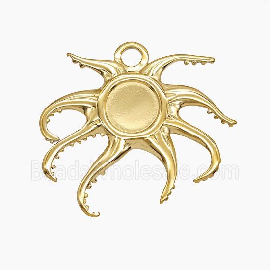 Stainless Steel Octopus Pendant Gold Plated