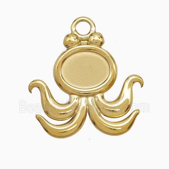Stainless Steel Octopus Pendant Gold Plated