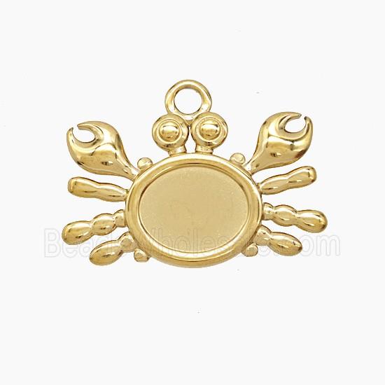 Stainless Steel Crab Pendant Gold Plated