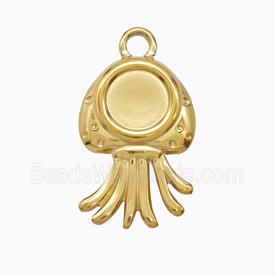 Stainless Steel Jellyfish Pendant Gold Plated